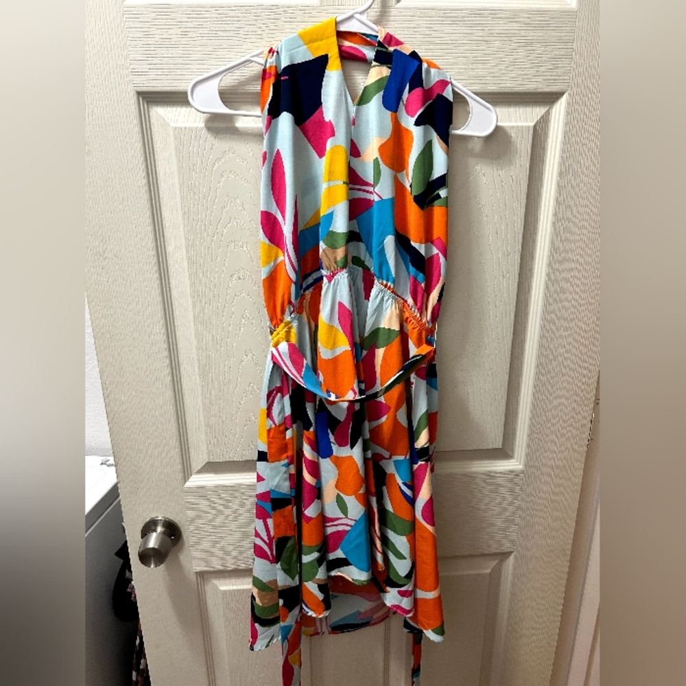 Colorful Abstract Print Dress